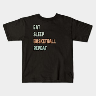 Eat sleep basketball repeat Kids T-Shirt